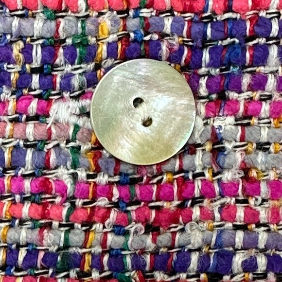 Vintage Coldwater Creek Rainbow Weave Silk Blend Jewel Boucle Jacket Blazer 14P - Picture 5 of 14